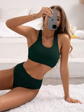 Damen Sport Bikini-Set mit hohem Taillenschnitt und strukturiertem Oberteil R&B