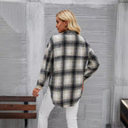 Damen Karierte Overshirt-Jacke aus weichem Flanell R&B