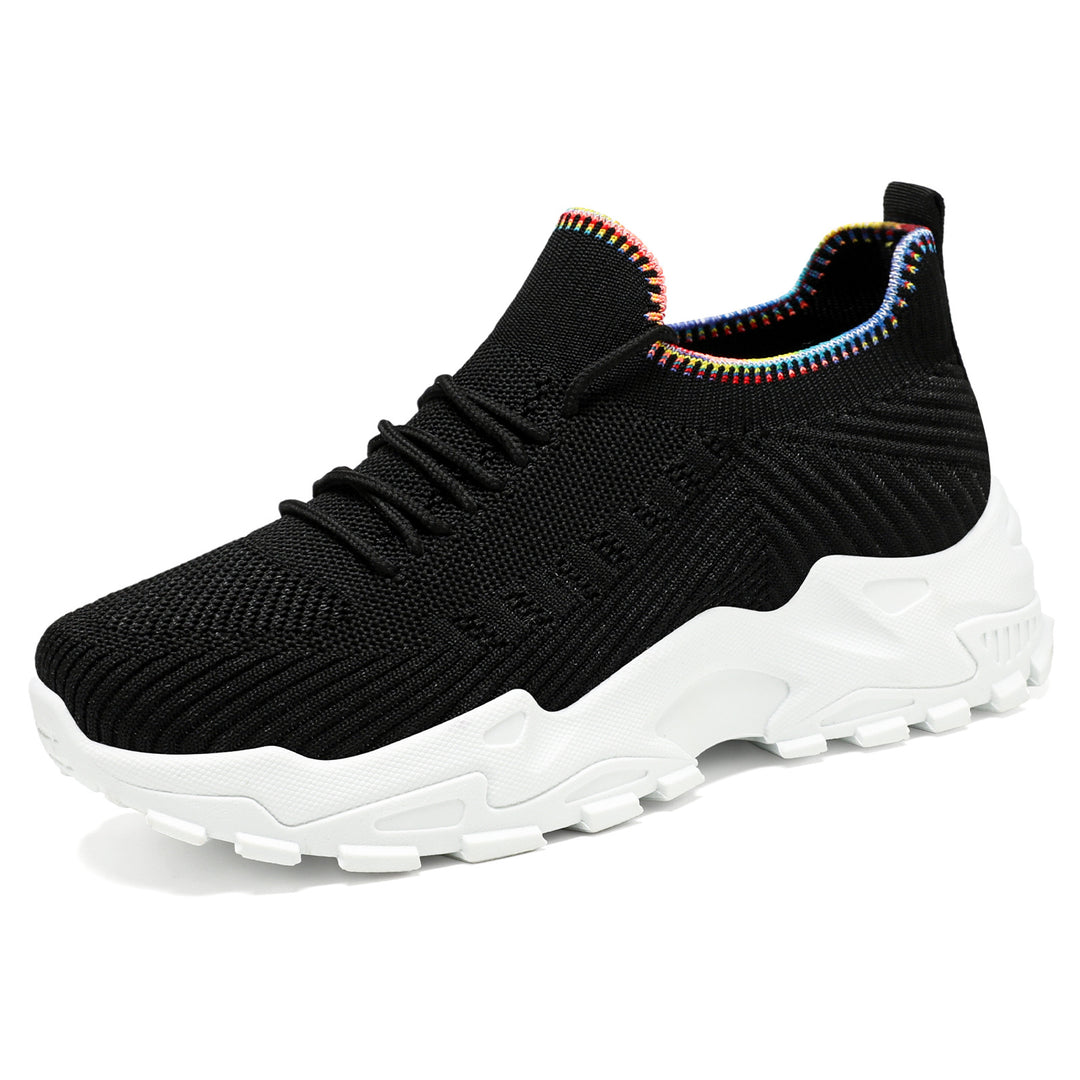 Damen Bequeme Lauf-Sneaker mit elastischem Strickdesign und rutschfester Sohle R&B