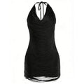 Damen elegantes Strandkleid mit raffinierten Drapierungsdetails R&B