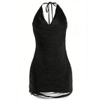 Damen elegantes Strandkleid mit raffinierten Drapierungsdetails R&B