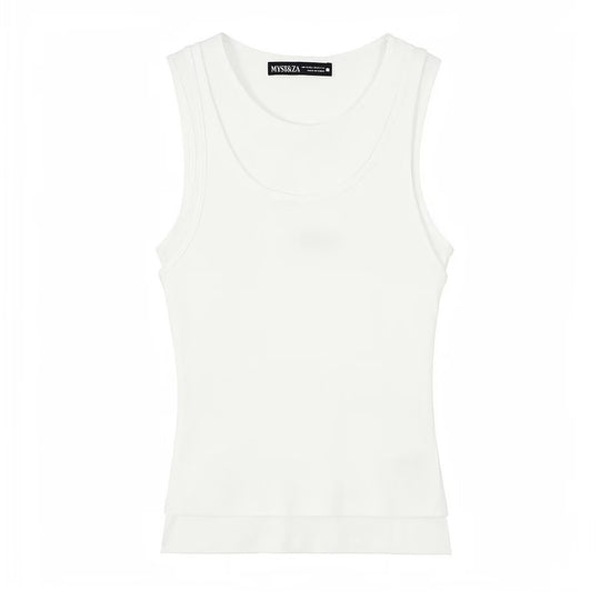 Damen ärmelloses Tanktop aus hochwertigem Stretch-Material mit figurbetontem Schnitt R&B