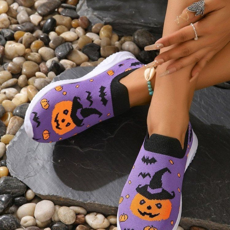 Damen Freizeitschuhe mit Halloween-Motiv und rutschfester Sohle R&B