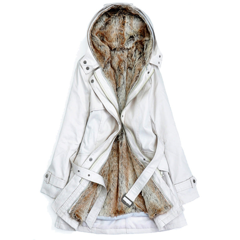 Damen Warm gefütterte Outdoor-Jacke mit Kapuze R&B