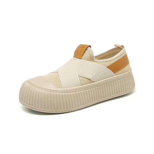 Damen Bequeme Slip-On Sneakers mit elastischem Obermaterial und modischer Gummi-Sohle R&B