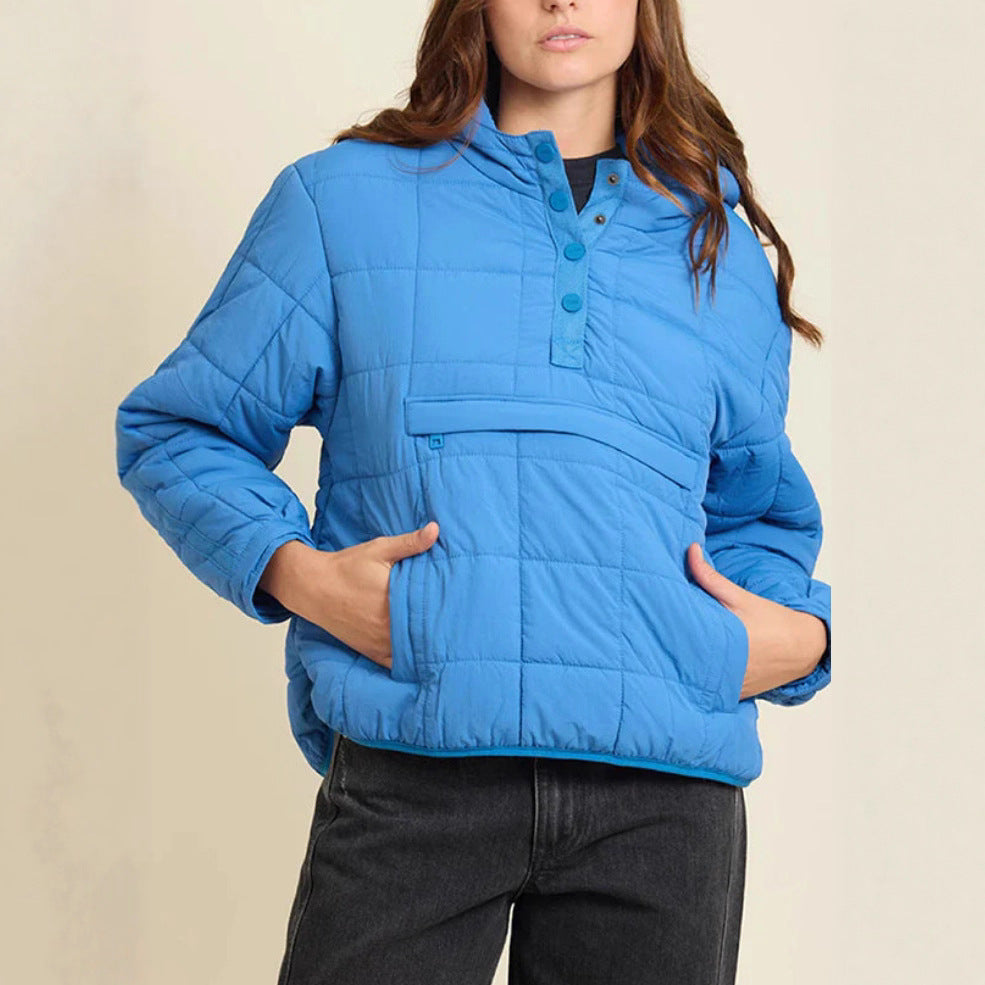 Steppjacke Damen mit hohem Kragen und Fronttasche
