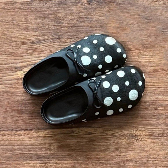 Damen bequeme Pantoletten mit trendigem Punktedesign R&B