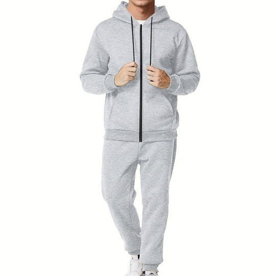Herren Sportliches Komplett-Set mit Kapuzenjacke und Jogginghose R&B