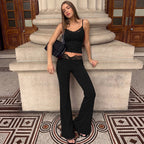 Damen Lässiges Oberteil und weiter geschnittene Hose Set R&B