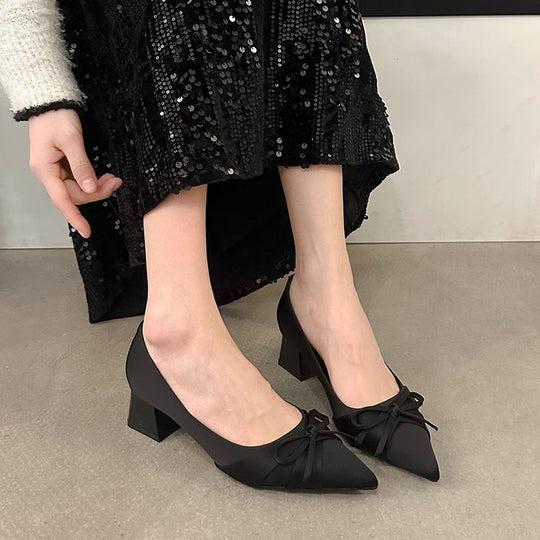 Damen elegante Spitzen High Heels mit dekorativem Schleifenakzent R&B