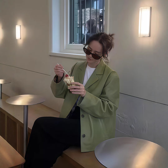 Damen lässige, elegante Blazerjacke mit besonderen Details R&B