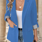 Damen modische Blazerjacke mit eleganten Kontrastdetails R&B