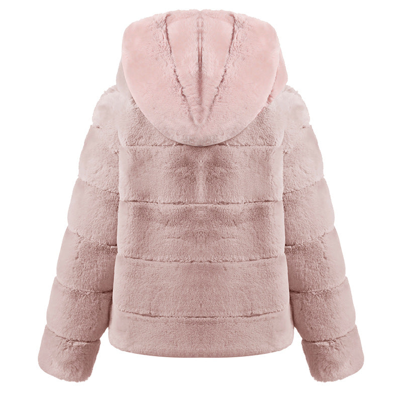 Damen weiche Fleecejacke mit Kapuze R&B