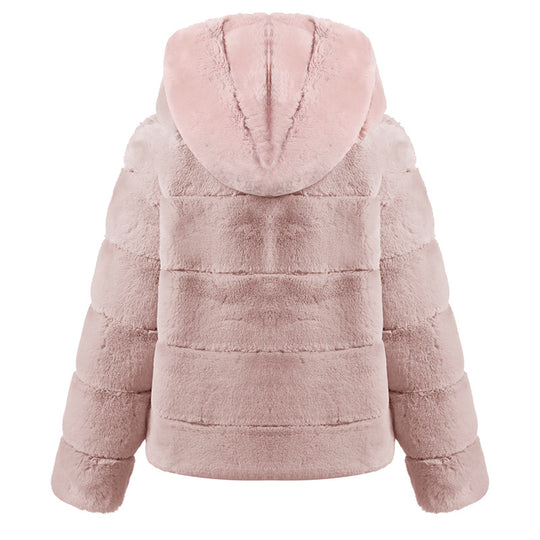 Damen weiche Fleecejacke mit Kapuze R&B