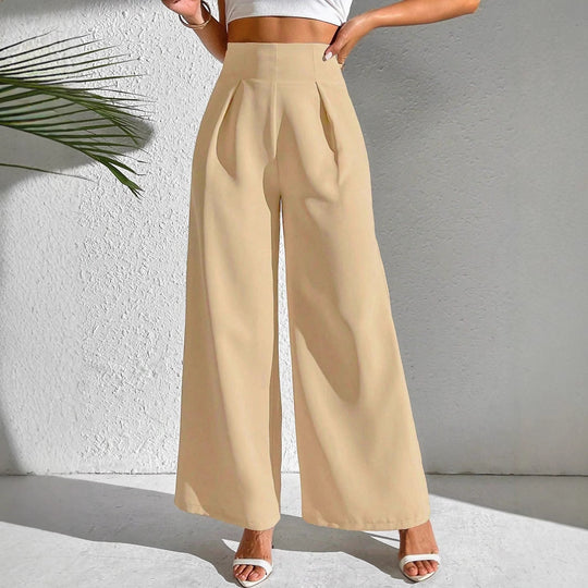 Damen Weite Palazzo-Hose mit elegantem Schnitt und hohen Taillenbund R&B