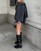 R&B | Boulevard Asymmetrischer Schal Verkürzte Gestrickte Jacke
