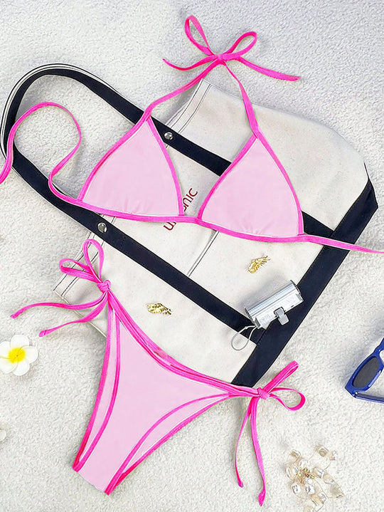 Damen Triangel-Bikini mit verspielten Schleifen R&B