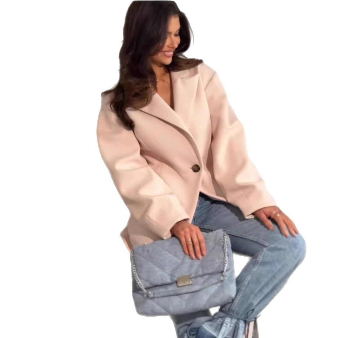 Damen Oversize Blazerjacke mit elegantem Schnitt und voluminösen Ärmeln R&B