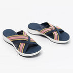 Damen Komfortable Clogs mit elegantem Kreuzband-Design und ergonomischem Fußbett R&B