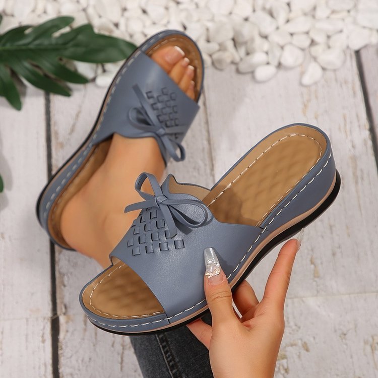 Damen Komfortable und stilvolle Mules mit raffiniertem Schleifendetail R&B