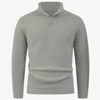 Herren Strickpullover mit hohem Kragen und Knopfdetails R&B