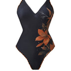 Damen R&BBadeanzug mit floralem Design und transparentem Wickelrock R&B