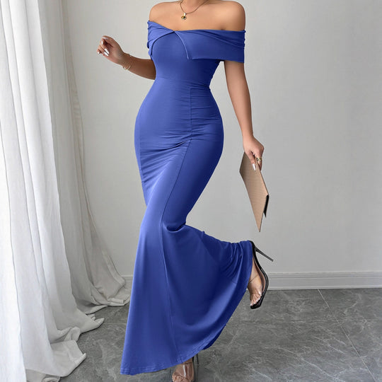 Damen Figurbetontes Off-Shoulder Maxikleid R&B