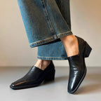 Damen elegante Slipper mit modischem V-Ausschnitt und komfortablem Blockabsatz