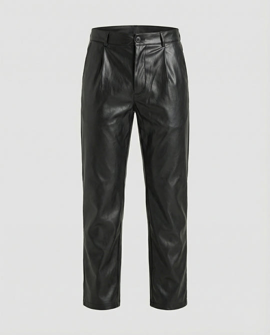 Herren Kunstlederhose elegant geschnitten