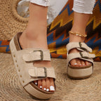 Damen Luftige Sandalen mit doppeltem Riemendesign und praktischen Schnallen R&B