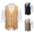 Herren elegante Weste mit schmalem Schnitt und praktischen Taschen R&B