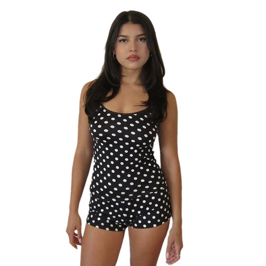 Damen Bikiniset mit punktiertem Design und verstellbaren Trägern R&B