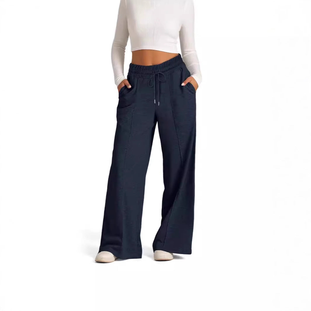 Damen Weit geschnittene Freizeithose mit elastischem Bund und praktischen Eingrifftaschen R&B