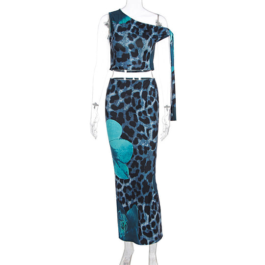 Damen Figurumspielendes Maxikleid mit asymmetrischem Schulterdesign und floralem Muster R&B