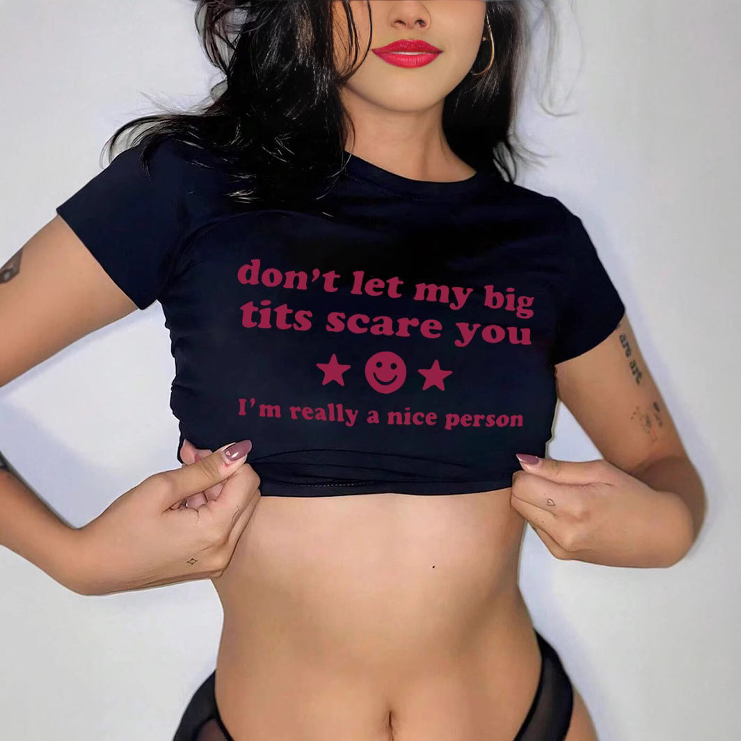 Damen Crop-T-Shirt mit inspirierendem Schriftzug R&B