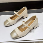 Damen elegante Mary Janes mit modischem Riemen und glänzender Vorderkappe R&B