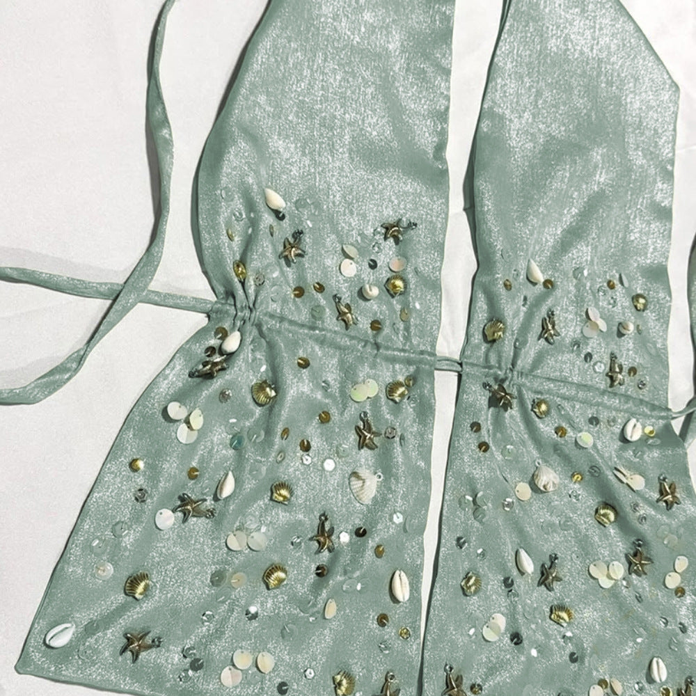 Damen Strandtop mit geschmackvollen Perlendetails R&B