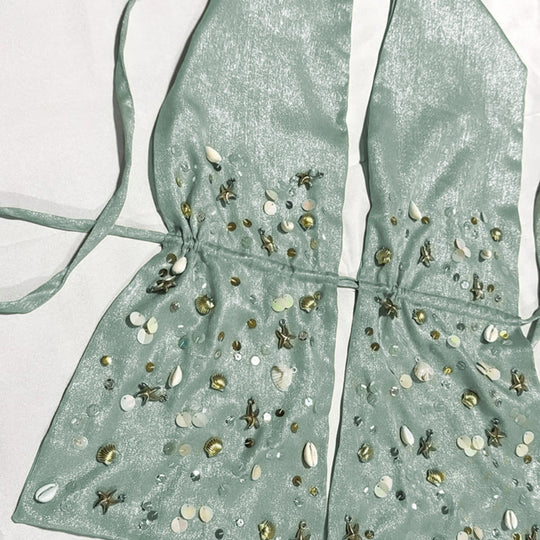 Damen Strandtop mit geschmackvollen Perlendetails R&B