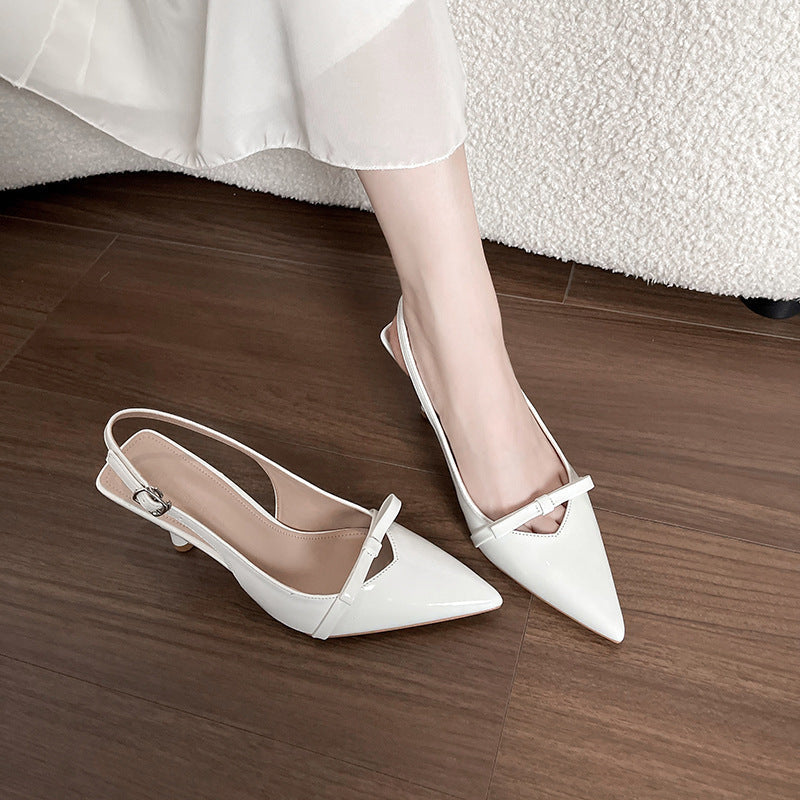Damen Slingback-Pumps mit elegantem Schleifenakzent und spitz zulaufendem Design