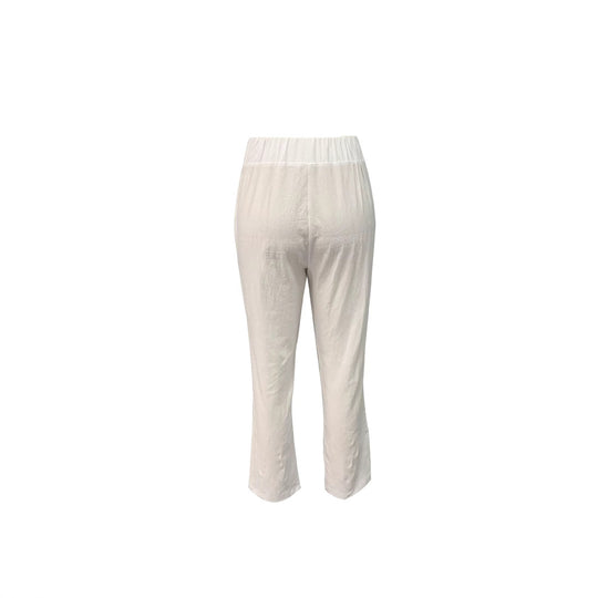 Damen Leichte und luftige Leinenhose mit elastischem Hüftbund und Seitentaschen R&B