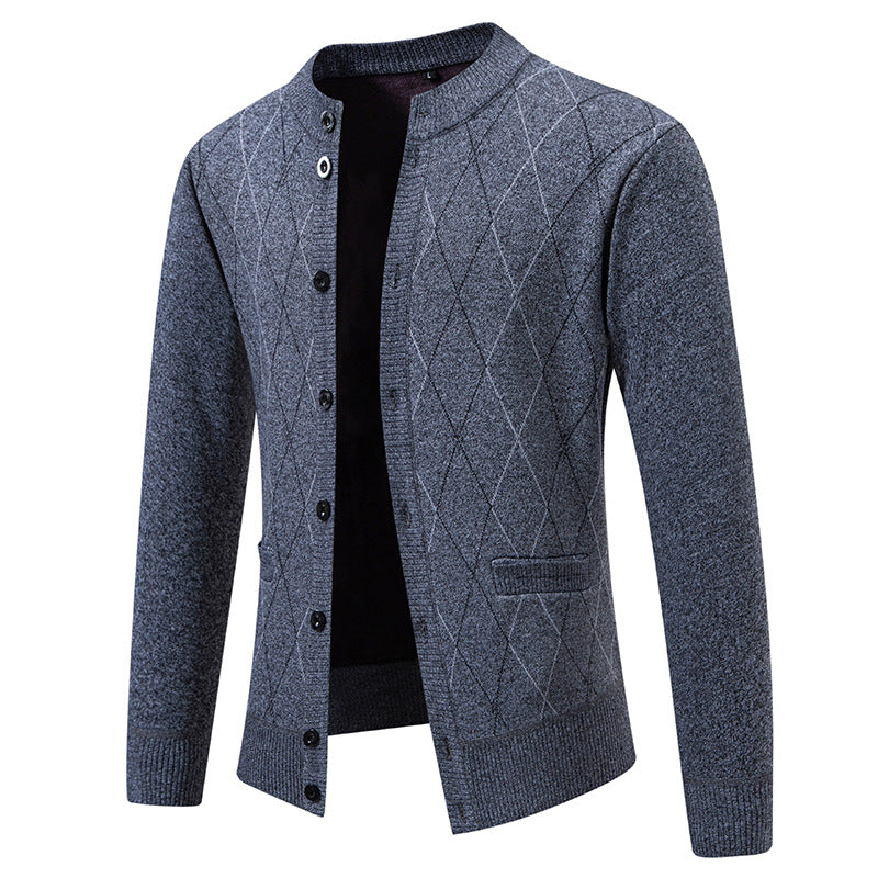 Herren Strickjacke mit modernem Rautenmuster