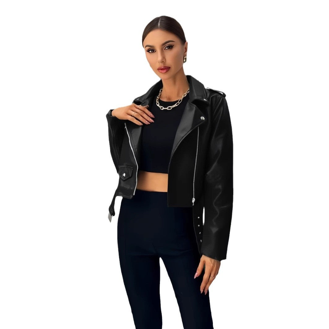 Damen cropped Bikerjacke R&B