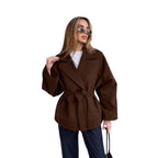 Damen Modische Wickeljacke aus hochwertigem Material mit taillierbarem Gürtel R&B