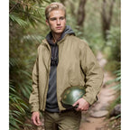 Herren funktionale Outdoor-Jacke mit verstellbarem Kapuzenkragen und praktischen Reißverschlusstaschen R&B