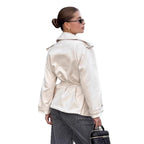 Damen Elegante Utility-Jacke mit Taillengürtel und entspannter Passform R&B