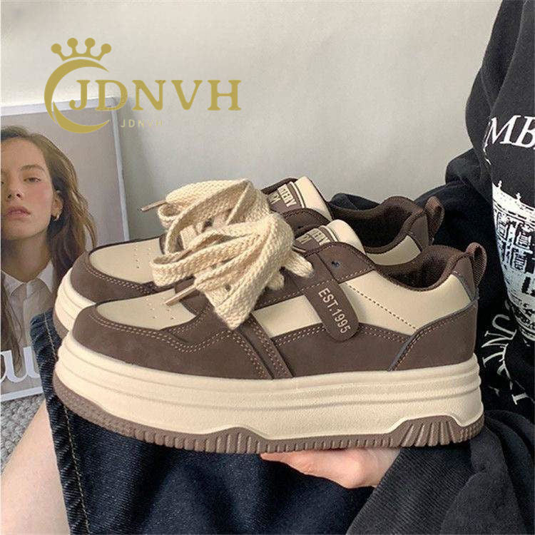 Damen modische Sneakers mit verstärktem Plateau und einzigartiger Schnürung R&B
