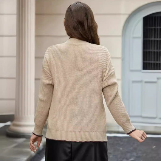 Damen Strickjacke mit modernen Taschen und kontrastierenden Details R&B