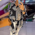 Damen Tunika mit modernem geometrischem Muster und elegantem Schnitt R&B