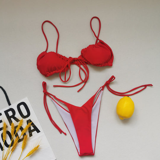 Damen Triangel-Bikini mit regulierbaren Bindebändern R&B