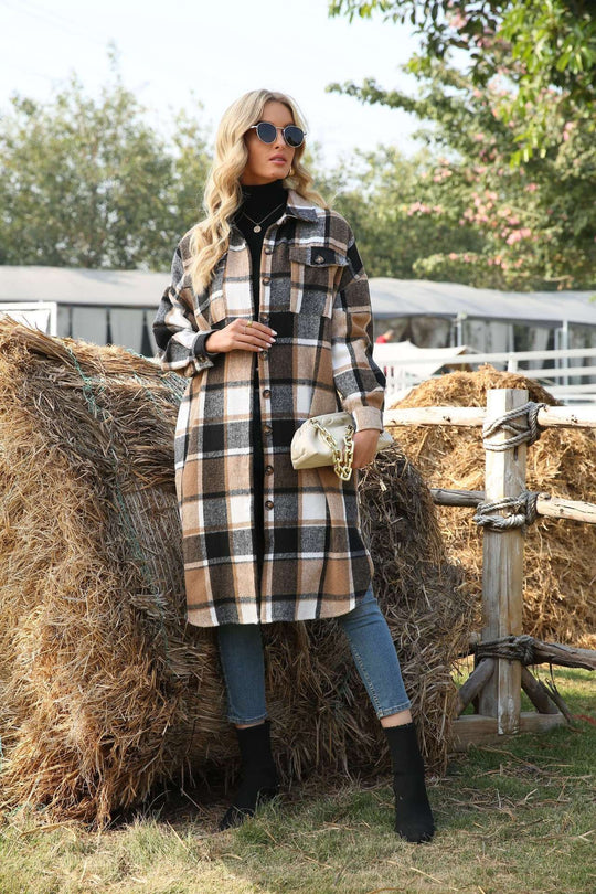 Damen Karierte Overshirtjacke R&B